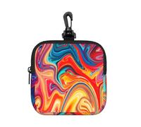 Colorful Marble Paint, Square Zipper Storage Bag, Neoprene Coin Purse, Small Wallets, Change Pouch, Change Purse