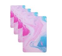 Colorful Marble Pastel Blue Purple Car Air Fresheners Cards Set of 4 Pieces Hanging Scented Cards for Wardrobe Bathroom Car Aromatherapy Tablets Rearview Mirror Pendant Car Fresheners Long Lasting