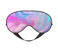 Colorful Marble Pastel Pink Blue Purple Double-Sided Silk Sleep Mask, Adjustable Light Blocking Eye Mask for Travel, Men & Women, Soft Comfortable Blindfold 20x10cm