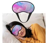 Colorful Marble Pastel Pink Blue Purple Eye Mask for Sleeping Soft Satin Sleep Shade Cover Blindfold with Elastic Strap Travel Nap Blackout Eye Shade Cover for Women Men