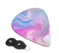 Colorful Marble Pastel Pink Blue Purple Guitar Picks 6-Pack - Pick Set (0.46mm / 0.71mm / 0.96mm) Suitable For Guitar And Ukulele Playing
