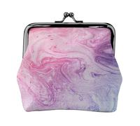 Colorful Marble Pastel Pink Blue Purple Print Charm and Versatile Coin Purse Exquisite Waterproof Kiss Lock Wallet for Keys Cards