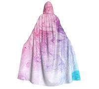 Colorful Marble Pastel Pink Blue Purple Print Hooded Cloak Unisex Halloween Costume Carnival Theme Festivals Parties Cosplay
