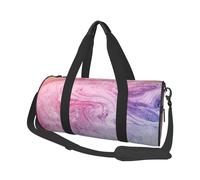 Colorful Marble Pastel Pink Blue Purple Print Round Duffel Bag, Canvas Overnight Travel Tote Bag, Waterproof and Tear-Resistant.Foldable Weekend Travel Bag