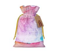 Colorful Marble Pastel Pink Blue Purple Print Xmas Drawstring Wrapping Bags For Xmas Package Storage, Christmas Party Supplies Favors