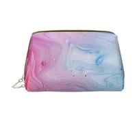 Colorful Marble Pastel Pink Blue Purple Printed Small Makeup Bag Portable Leather Make up Bag Travel Zipper Cosmetic Bags Organizer for Women