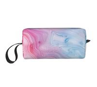 Colorful Marble Pastel Pink Blue Purple Printed Travel Makeup Bag Portable Cosmetic Bag Makeup Case Toiletry Handbag Organiser for Women