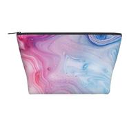 Colorful Marble Pastel Pink Blue Purple Printed Travel Makeup Bag Trapeze Cosmetic Bag Makeup Case Toiletry Bag Organiser for Women