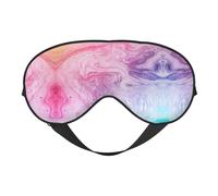 Colorful Marble Pastel Pink Blue Purple Printing Reversible Design Sleep Mask, Ideal for Camping, Meditation & Shifts, Snug Fit,No Light Leakage