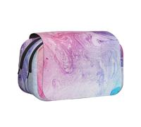 Colorful Marble Pastel Pink Blue Purpledouble Layer Pencil Case With Flip Top Big Pencil Bag Pouch Stationery Organizer Makeup Bag For Boys Girls Teen College Students School Adults & Office Supplies