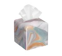 Colorful Marble Pastel Print Tissue Box Cover, Leather Tissue Holder Decorative Tissue Box Holder For Kitchen, Bathroom