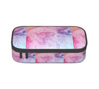 Colorful Marble Pastel Red Blue Purple Print Fashionable Functional Pencil Case Convenient Daily Use Storage Makeup Toiletries