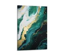Colorful Marble Wall Art Canvas Poster Dark Green Abstract Textured Modern Style Wall Decor Poster Dormitory Decor Painting Art
