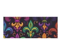 Colorful Mardi Gras Wrapping Paper 2 Pack Fleur De Lis Waterproof Tear-Resistant PP Craft Paper for Christmas Thnaksgiving Birthdays Holiday Presents Decorations