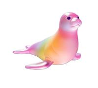 Colorful Marine Animal Statue, Funny Pool & Bathtub Floating Rainbow Duck, Marine Animal Figurine Ornaments, Sea-Themed Floating Decor for Home Bedroom Bathroom (Seal)