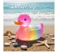 Colorful Marine Animal Statue, Funny Pool & Bathtub Floating Rainbow Duck, Marine Animal Figurine Ornaments, Sea-Themed Floating Decor for Home Bedroom Bathroom (Duck)