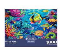 Colorful Marine Life Jigsaw Puzzles 1000 Pieces Challenge Toy for Adults,Tropical Reef Creatures Impossible Jigsaw Puzzles 1000 Pieces Educational Game Home Decoration 38x26cm/1000pcs