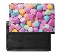 Colorful Marshmallows Candy Passport Holder Travel Wallet Cover Case with Card Slot Organiser for Men Women