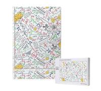 Colorful Math Doodles On Grid,1000 Pieces Adults Puzzle Game Challenging Puzzles,Jigsaw Puzzles