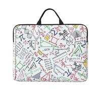 Colorful Math Doodles On Grid, 14 Inch Laptop Sleeve, Notebook Bag Laptop Case Sleeve Briefcase with Handle