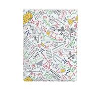 Colorful Math Doodles On Grid, PU Leather Laptop Sleeve, Notebook Bag Laptop Case Sleeve Tablet Briefcase