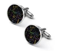 Colorful Math Formulas And Calculations Shirt Cufflinks Funny Cuff Links Jewelry Or Shirts Accessories for Business Wedding Men Women