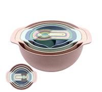 Colorful Measuring Cups - 10PCS Mèasuring Cù Sifter Colander Mixing Bowl Set | Nesting Kitchen Utensils Sèt with Meâsuring Cup̃s, Sìfter, Còlander for Prepping and Food Storage