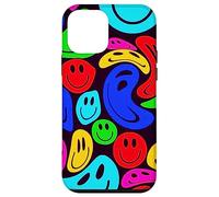 Colorful Melting Smile Faces Pattern Retro Abstract Design Case for iPhone 12 mini