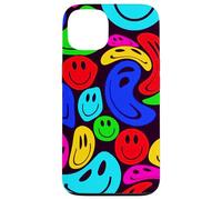 Colorful Melting Smile Faces Pattern Retro Abstract Design Case for iPhone 13