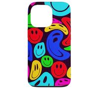 Colorful Melting Smile Faces Pattern Retro Abstract Design Case for iPhone 13 Pro