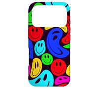 Colorful Melting Smile Faces Pattern Retro Abstract Design Case for iPhone 17 Pro