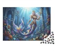 Colorful Mermaid Legend 1000 Piece Jigsaw Puzzle,Adults & Kids 14+,Impossible Challenge,Gift Idea,Home Wall Decor,Premium Cardboard,Educational Toy,Stress Relief 52x38cm