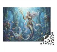 Colorful Mermaid Legend 1000 Piece Jigsaw Puzzle,Stress Relief,Impossible Challenge,Gift Idea,Home Wall Decor,Premium Cardboard,Educational Toy,Adults & Kids 14+ 38x26cm