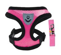 Colorful Mesh Adjustable Harness Vest Kit S-XL Tiny Dogs Cats (L,Rose) | Breathable honeycomb mesh adjustable neck+chest straps quick-release buckle metal D-ring