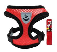 Colorful Mesh Adjustable Harness Vest Kit S-XL Tiny Dogs Cats (S,Red) | Breathable honeycomb mesh adjustable neck+chest straps quick-release buckle metal D-ring