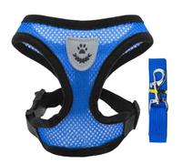 Colorful Mesh Adjustable Harness Vest Kit S-XL Tiny Dogs Cats (XL,Blue) | Breathable honeycomb mesh adjustable neck+chest straps quick-release buckle metal D-ring