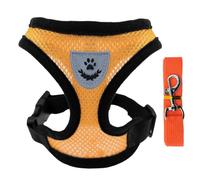 Colorful Mesh Adjustable Harness Vest Kit S-XL Tiny Dogs Cats (XL,Orange) | Breathable honeycomb mesh adjustable neck+chest straps quick-release buckle metal D-ring