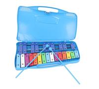 Colorful Metal Keys Hand Knock Piano, Percussion Musical Instrument, Educational Development Toy with Aluminum Bars and Mallets for Kids and Adults, Includes Storage Box (Blue)