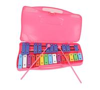 Colorful Metal Keys Hand Knock Piano, Percussion Musical Instrument for Kids and Adults, Educational Development Toy with Aluminum Keys, Early Music Learning Tool for Home or Class (Pink)