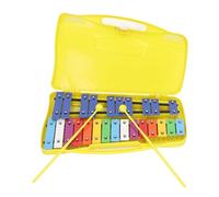 Colorful Metal Keys Percussion Musical Instrument, Hand Knock Piano Toy, Aluminum Key Xylophone for Kids and Adults, Educational Music Development Toy with Knock Sticks for Home or (Yellow)