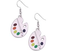 Colorful Metal Silver Artist Palette Earrings Pendant Earrings Drop Dangle Earrings Creative Unique Hook EarringsFashion Design