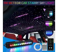 Colorful Meteor 9W 12Holes Car Starry Sky light RGBW Optic Fiber Lights Roof Shooting Star LED Amosphere Lamp UK plug 200pcs 0.75mm 4m