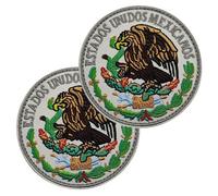 Colorful Mexican Emblem Patch | National Emblem Patch Mexico | Patriotic National Emblem | 2 Decorative Patches for Backpacks, Vests, and Hats - Decorative Mexican Badge