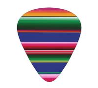 Colorful Mexican Stripes 12-Pack Guitar Picks Set â€“ Unique Single-Sided Printed Picks With Abs Material For Acoustic, Electric Guitars & Ukuleles