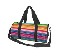 Colorful Mexican Stripes Duffle Bag With Shoes Compartment And Adjustable Strap,Foldable Travel Duffel Bags For Men Women,Waterproof Duffel Bags, Black, One Size