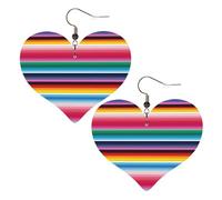 Colorful Mexican Stripes Earrings Fashion Leather Earrings Creative Ear Pendants For Mother'S Day Daily Accessories
