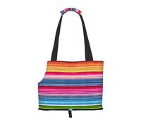 Colorful Mexican Stripes Printed Foldable Pet Bag - Portable Puppy Cat Travel Handbag Tote,Pet Carrier Backpacks.