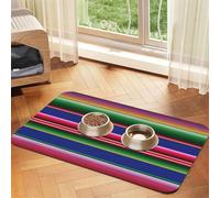 Colorful Mexican Stripes Printing Feeding Mat For Dogs Cats Pet Absorbent Leather Tablecloth 23.62in*15.75in Cat Dog