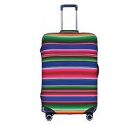Colorful Mexican Stripes.Webp Print Luggage Cover Suitcase Protector Travel Suitcase Cover For Kid And Adult Fits 18-32 Inch, White, XL