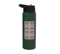 Colorful Mexican Talavera Tile Pattern with Floral Motifs Stainless Steel Insulated Water Bottle